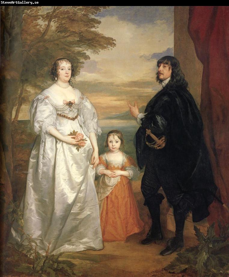 Anthony Van Dyck James,seventh earl of derby,his lady and child